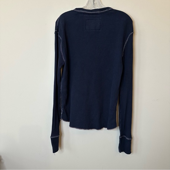 American Eagle Men’s Blue Weave Long Sleeve Tee Medium - Picture 2 of 9